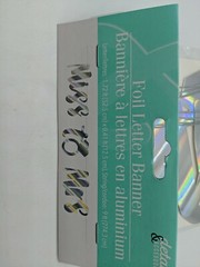 Silver Foil Letter Banner “Miss To Mrs” Bachelorette 1.75″x.41 letters/ 9ft cord