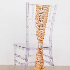 5 ROSE GOLD GOLD Wave Mesh Embroidered Sequins CHAIR SASHES Party Events