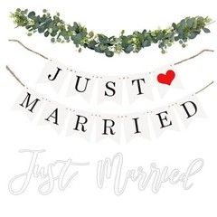 Elek Tonny Just Married Car Decorations Kit – Just Married Banner and Sign