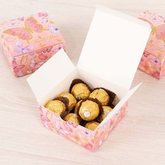25 Pink Butterfly Themed Party Favor Boxes “Thank You” Print Events Decorations