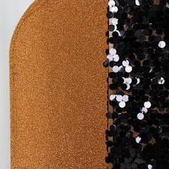 3 BLACK GOLD Assorted Fitted Round Top Arch Backdrop STAND COVERS Set Party