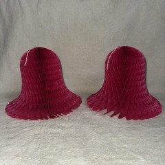 Lot of 2 Vintage Westminster Honeycomb Bells Decorations Magenta Pink