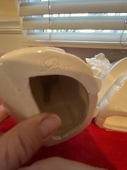 Vintage White Ceramic Kissing Angels Figurines Boy Girl Cherubs