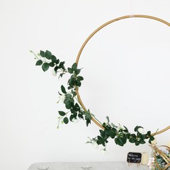 28-Inch wide Gold Metal Round Hoop Hanging Wreath Ring Wedding Party Decorations