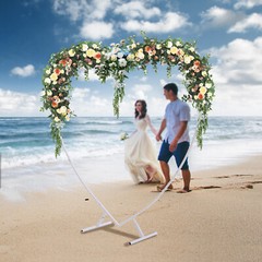 2.1m Wedding Arch Stand Backdrop White Frame Flower Balloon Stand Party Decor US