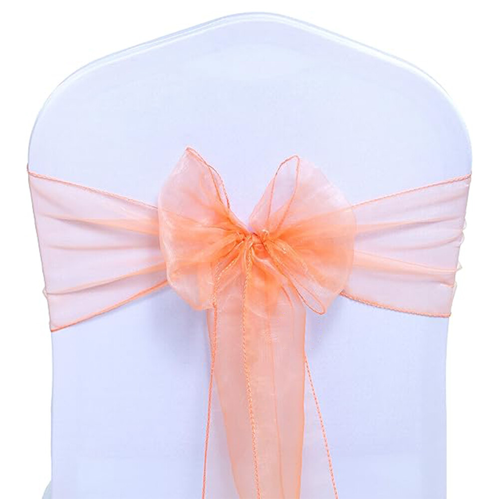 10/20/50pk Organza Chair Sashes Bow Sashes Wedding Banquet Cover Decor Wholesale