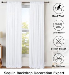 Elegant White Sequin Party Photo Curtain