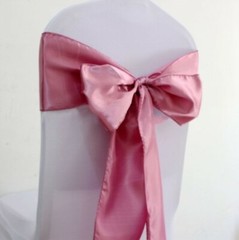 50x dusty pink Satin Chair Sashes Bow Wedding Banquet Event Party Ceremony Decor