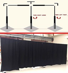 QUICK BACKDROP KIT 10 FT TALL x 10 FT – 50 FT WIDE PIPE WITH DRAPE(BLACK DRAPES)