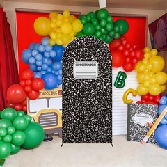 7.2ft Back to School Arch Backdrop Cover – Composition Notebook Decor for Classr