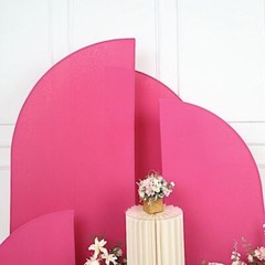 4 Matte FUCHSIA Fitted Spandex Half Moon Wedding Arch Backdrop STAND COVERS