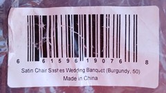 Burgundy Satin Chair Sash-6″ X 108″-50 Pk.-NEW IN ORG OPEN PKG