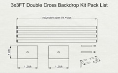 DOUBLE CROSS BAR ADJUSTABLE QUICK BACKDROP KIT 10 FT x 10 FT PIPE WITHOUT DRAPE