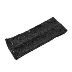 10 Black Spandex Sequined CHAIR SASHES Ties Wraps Wedding Party Decorations