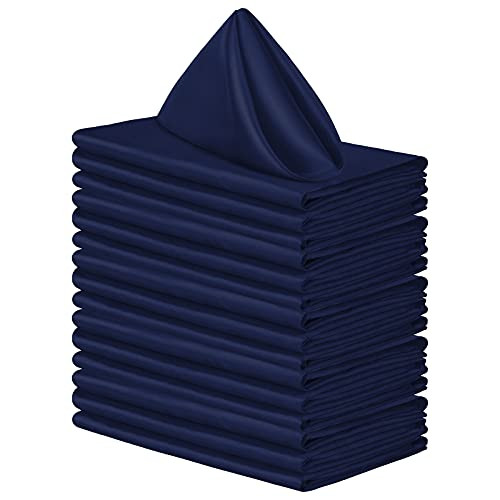 16 Pack Square Satin Napkin Bright Silk Table Napkin Soft Smooth Fabric Table