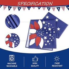 Patriotic Table Runner Memorial Day 4th of July Table Runners Stars and Rose