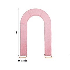 8ft ROSE GOLD Shimmer Fitted Spandex Open Arch Double Sided Backdrop STAND COVER