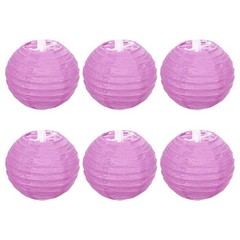 6pcs 4 Inch Folding Hanging Paper Lanterns Small Lampshade Pink