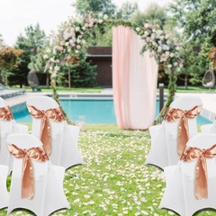 VEVOR 50PCS White Stretch Spandex Folding Chair Covers for Wedding Party Dining