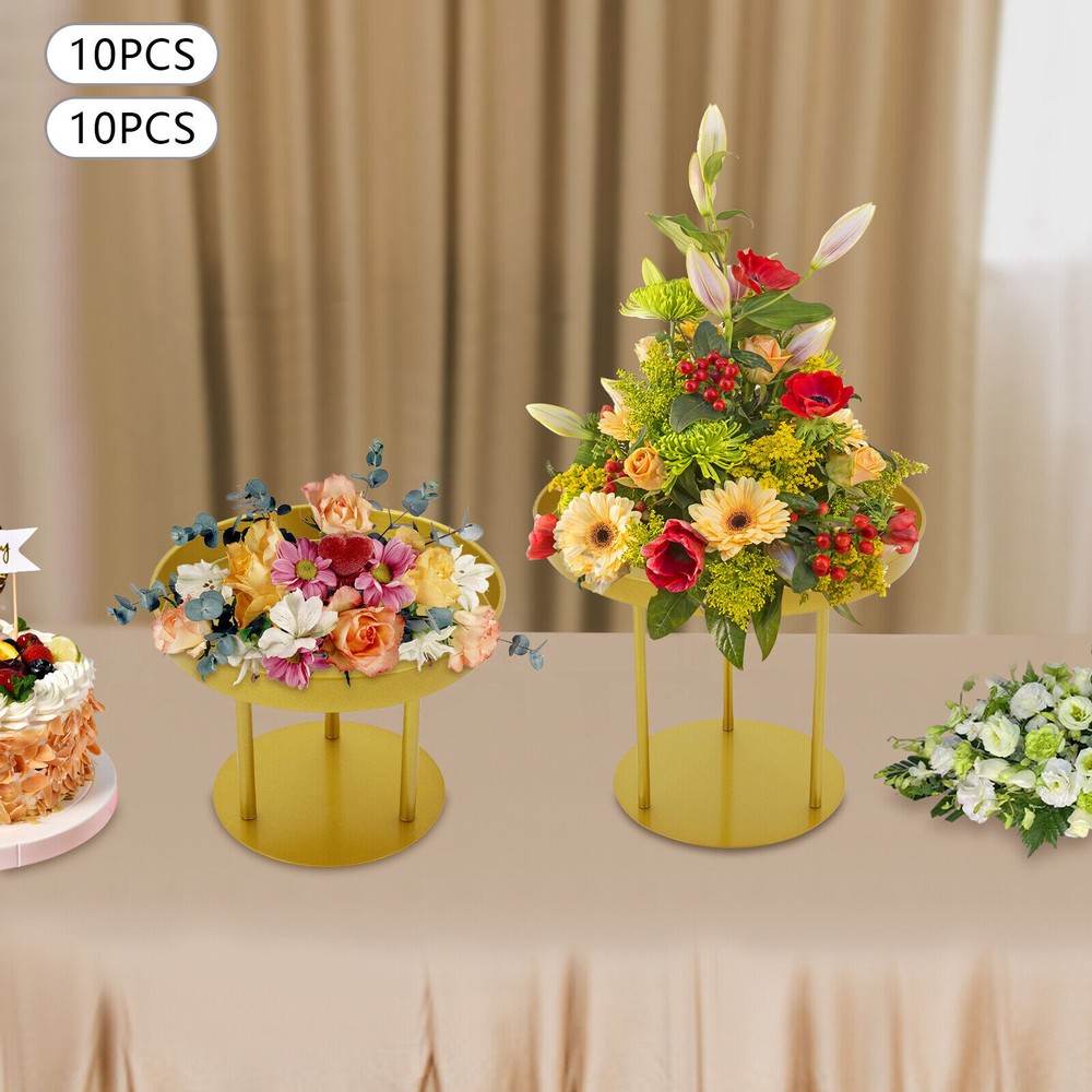 Circular Flower Stands 10Pcs Wedding Flower Stand, Gold Flower Stand Home Decor