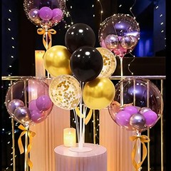 Black and Gold Party Decorations 4 Set Balloon Stand Table Black gold set4