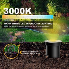 4 Pack 3w 12v Low Voltage In-ground Lights LED Landscape Light Waterproof IP6…