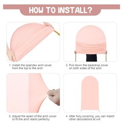 Arch Backdrop Covers – 7.2FT, 6FT Spandex Fitted Wedding 7.2FT,6FT Pale Pink