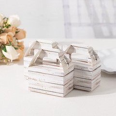 25 Whitewashed Favor Boxes Rustic Wooden Design Party Gift Holders Events Home