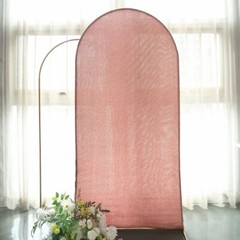 7 ft ROSE GOLD Metallic Fitted Spandex Round Top Arch STAND COVER Party Events