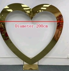 Heart Mirror Gold Wedding Backdrop – Cupid Arch Metal Stand