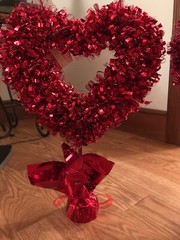 Ashland NEW Tinsel Topary Red Hearts Party Wedding Decor Home Valentine.LOVE