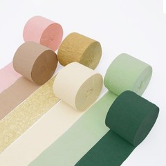 Crepe Paper Streamers Party Decorations – 6 Rolls Grass Green Gold Pink Olive…