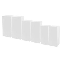 6Pc White Metal Display Pedestal Stands,Cuboid Freestanding Retail Display Riser