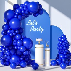 FOTIOMRG 110pcs Royal Blue Balloon Garland Arch Kit, 18 12 10 5 inch Royal Bl…