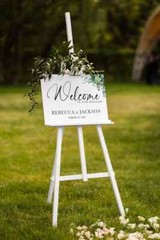 Custom Wedding Welcome Sign Green Flores Flower Outdoor Indoor Sign For Gift