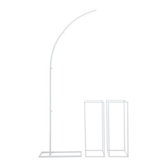 Arch Ballon Stand Backdrop Stand for Parties Wedding Flower Stand+2*Flower Stand