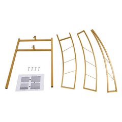 6.5FT Gold Crescent Moon Wedding Arch Stand Carbon Steel Flower Balloon Frame