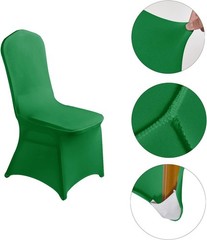 Stretch Spandex Chair Cover for Wedding, Party, Banquet Event (Emerald, 12)