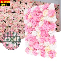 12X Wedding Artificial Rose Flower Wall Panel Bouquet Party Background Backdrop~