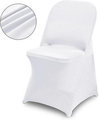 1 Pack White Spandex Stretch Folding Chair Covers for Wedding Party,Universal…