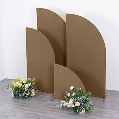 4 Matte TAUPE Fitted Spandex Half Moon Wedding Arch Backdrop STAND COVERS Party