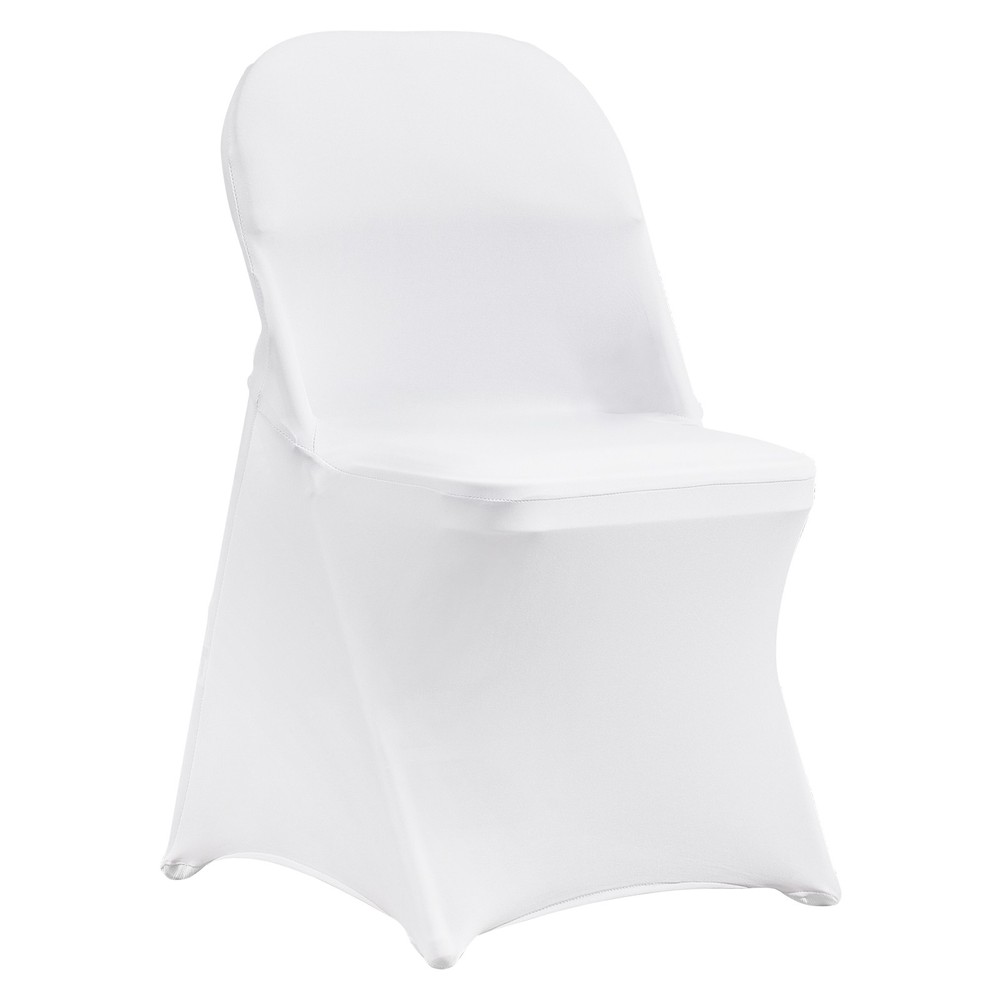 VEVOR 100PCS White Stretch Spandex Folding Chair Covers for Wedding Party Dining