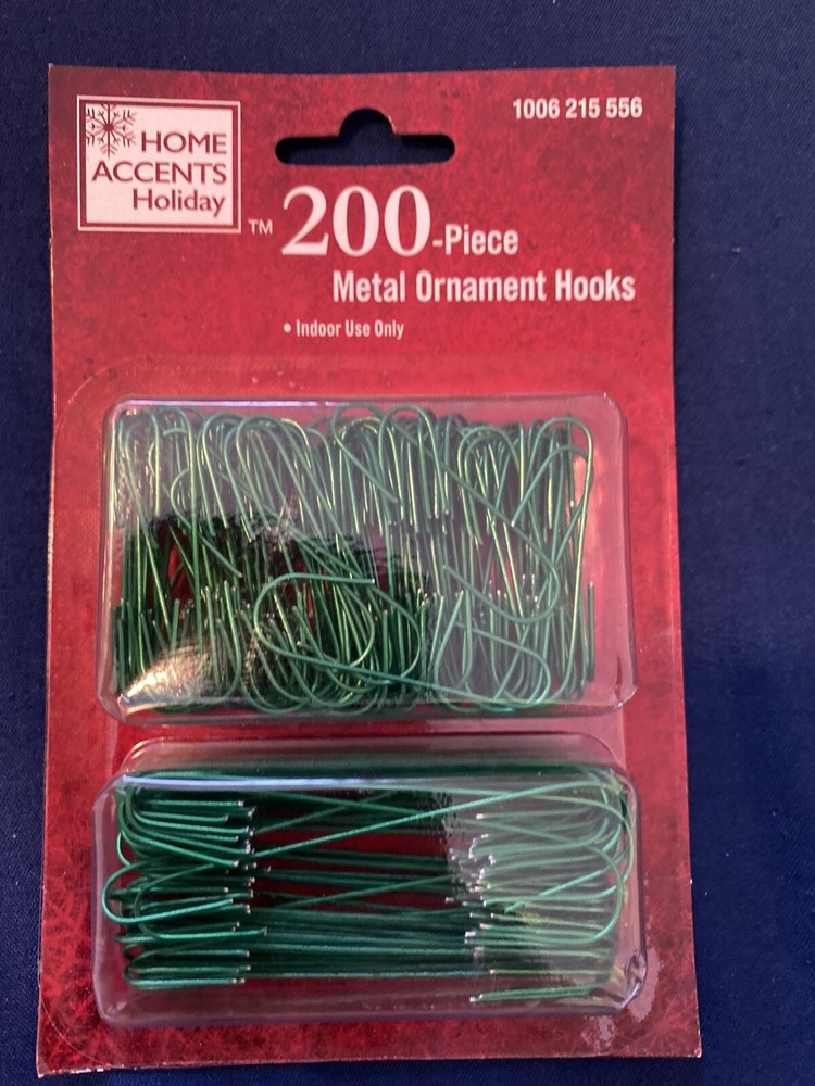 New 200 Count Green Metal Ornament Hooks Christmas Wedding Universal Hanging