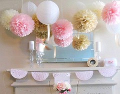 10PC Tissue Paper Pom Poms Flower Balls Wedding Decoration Party Baby Shower