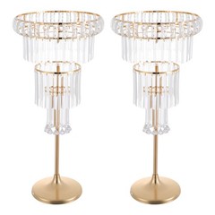 2PCS Wedding Flower Stand, 4 Tiers Flower Stand, Gold Wedding Centerpieces Stand