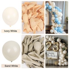 RUBFAC 129pcs Ivory white Balloons Different Sizes 18 12 10 5 Inch Latex Ball…