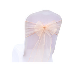 peach organza chair sashes anniversary wedding birthday party chair venue decor