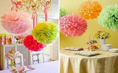 10PC Tissue Paper Pom Poms Flower Balls Wedding Decoration Party Baby Shower