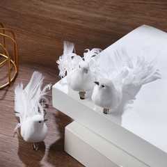 Pack of 4 Foam Doves Artificial Peace Doves for Wedding Beautiful Bird Decor