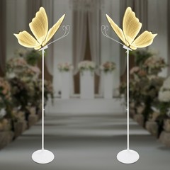 2PCS Butterfly Wedding Light, 110V Aisle Decor Light, 48W T-stage Guidance Light